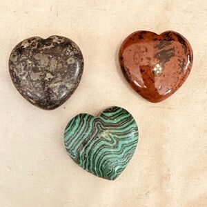 Heart Crystals! Kambemba, Malachite & Mahogany Jasper